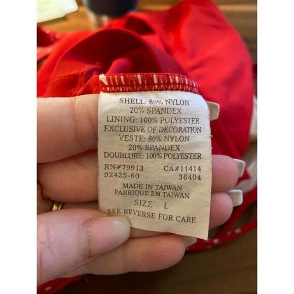 Motherhood Red and White Polka Dot Bathing Suit Set (Large) - Picture 6 of 6